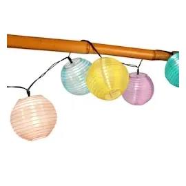 Buri Solar-Lampion-Lichterkette 10 LED Partybeleuchtung Dekolicht Gartendeko warmweiß
