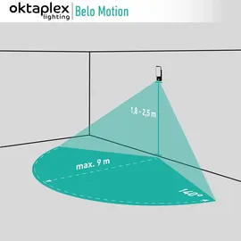 Oktaplex lighting Oktaplex Alu Außenlampe mit Bewegungsmelder Aluminium IP54