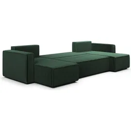 petits-meubles U-sofa 5-sitzig umbaubar Truhe Ezekiel Cord Tannengrün