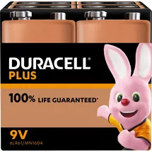 Duracell Plus 9V (MN1604/6LR61) ML BP4 Block Batterien E-Block, 6LR61,