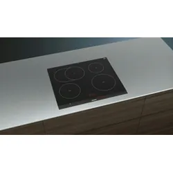 Siemens iQ300, Induktionskochfeld, 60 cm, Schwarz, Mit Rahmen aufliegend EH675LFC1E