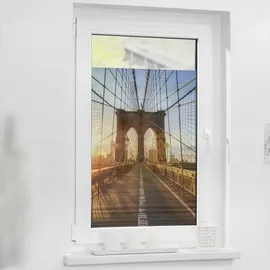Lichtblick Fensterfolie Brooklyn Bridge 1 St., blickdicht, strukturiertKlebepunkte, selbstklebend, Sichtschutz, orange