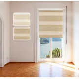 Doppelrollo Doppelrollo "Bambus" mit extra breiten Stoff-Streifen in Bambusgras-Op, DomDeco, Klemm- oder Schraubmontage beige 80 cm x 150 cm