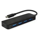 Value USB 3.2 Gen 1 Hub, 4fach, Typ C Anschlusskabel