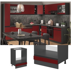 Vicco Herdschrank Küchenschrank Küchenmöbel R-Line J-Shape Anthrazit Rot 60 cm modern