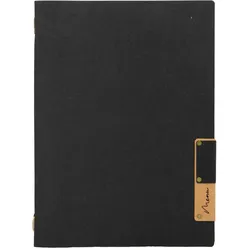 Securit® Nature-Style Menükartenhalter - natürliche wasserfeste Faser in Schwarz - (1 Doppel-Insert für 4xA4 enthalten) - A4