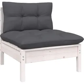 vidaXL Garten-Lounge-Set 6-tlg. weiß Kiefernholz