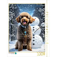 Calvendo Puzzle Pudelwinter - Pudel vor einem Schneemann |