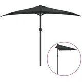 furnicato Balkon-Sonnenschirm 300 x 155 cm Schwarz