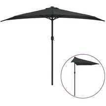 furnicato Balkon-Sonnenschirm 300 x 155 cm Schwarz