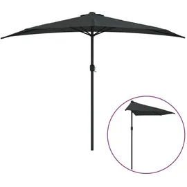furnicato Balkon-Sonnenschirm 300 x 155 cm Schwarz
