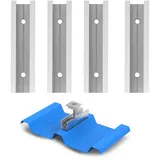 Solarpanel Halterung Kit 12cm, Solarmodul Alu Befestigungssystem Trapezblech Photovoltaik 4 Stück Befestigungsschiene,PV Trapezblech Befestigung Einfache Führungsschienen