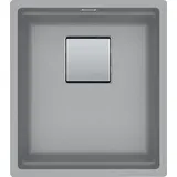 Franke KUBUS 2 1 Becken rechts Keramik Steingrau Druckknopfventil 410 x 460 mm