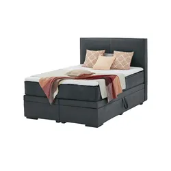 Boxi Boxspringbett mit Bettkasten  ¦ grau ¦ Maße (cm): B: 140 H: 125
