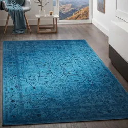 Kurzflorteppich TaraCarpet Rainbow Oriental moderner Orientteppich blau 200x290 cm