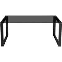 Places of Style Couchtisch »Simsbury«, Tischplatte aus gehärtetem Glas 0,8 cm, Gestell aus Metall, Höhe 45 cm, schwarz