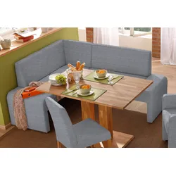 Eckbank HOME AFFAIRE "Bologna", grau (grau (fantasy 8202)), B:180cm H:84cm T:140cm, Sitzbänke, in 2 Größen (langer Schenkel 180 oder 200 cm), verschiedene Qualitäten