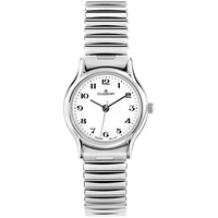 Dugena Damen-Armbanduhr 4460534 Vintage Comfort, Quarz, weißes Zifferblatt, Edelstahlgehäuse, Mineralglas, Edelstahl-Zugband, 3 bar