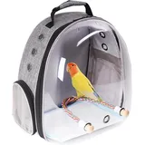 LuxusKollektion Vogelkäfig Rucksack Bird Carrier Absorbent Pad Standing Perch Gefiedertes Grau