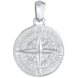 KUZZOI Kompass Cool Massiv 925 Silber silberfarben Herren 