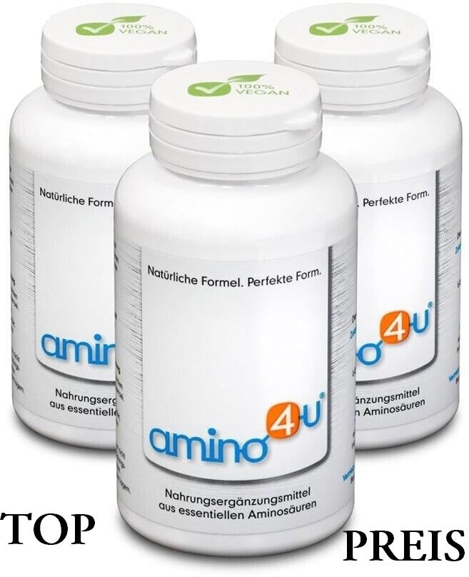 Amino4u Sparpaket 3 x 120 Presslinge (360 g) Aminosäuren Komplex - Mit 8 essentiellen Aminos (EAA & BCAA) im optimalen Verhältnis: Vegan 