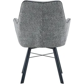 Kayoom Armlehnstuhl KAYOOM "Stuhl Allie 125, mit Armlehne, 180 drehbar, mit Rückholautomatik", grau, B:64cm H:91cm T:61cm, 100% Polyester, Gestell: Eisen, Stühle, Armlehnstuhl, 180-drehbar mit Auto-Rückholfunktion,einfaches Aufstehen mit Armlehne
