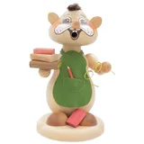 Kuhnert - Erzgebirgische Holzkunst Räuchermann Räucherfigur Hamster 19cm - Bücherhamster