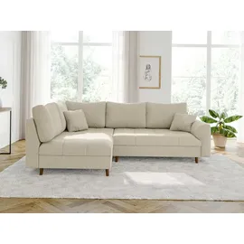 s-style möbel Ecksofa Alma Beige Cord - Ottomane links