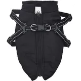 vidaXL Hundemantel mit Geschirr Wasserdicht Reflektierend Schwarz S