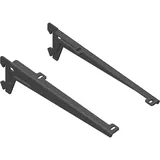 Element System Winkelträger Regalträger 1-reihig, 2 Stück, 5 Abmessungen, 3 farben, Länge 18 cm für Holzböden, Wandschiene, schwarz, 18133-00052