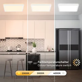 Briloner Brilo LED Panel Slim CTS Schalter Flach Backlight Weiß 29,3 cm x 29,3 cm