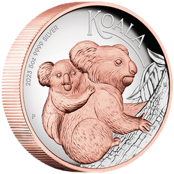 Australien 2023: Teilvergoldete 5 Unzen Silbermünze "Koala"