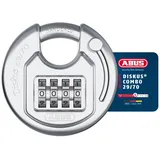 ABUS Vorhängeschloss Diskus Combo 29/70 - Zahlenschloss mit 4-stelligem Zahlencode für hohe Sicherheit - für innen und außen - Schlosskörper aus Edelstahl