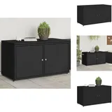 Vidaxl - Gartenschrank Schwarz 110x55x60,5 cm Poly Rattan - Outdoor-Schrank - Gartenschrank - Stauraum - Gartenorganisation - Wetterfest