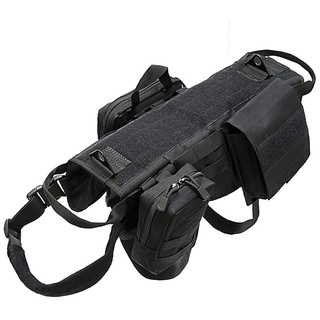 Taktisches Hundegeschirr No- Pull Molle Typ Hundeweste Geschirr mit 3 abnehmbaren Taschen einstellbar atmungsaktiv Haustier Anzug für kleine große Hunde Wandern Wandern Training