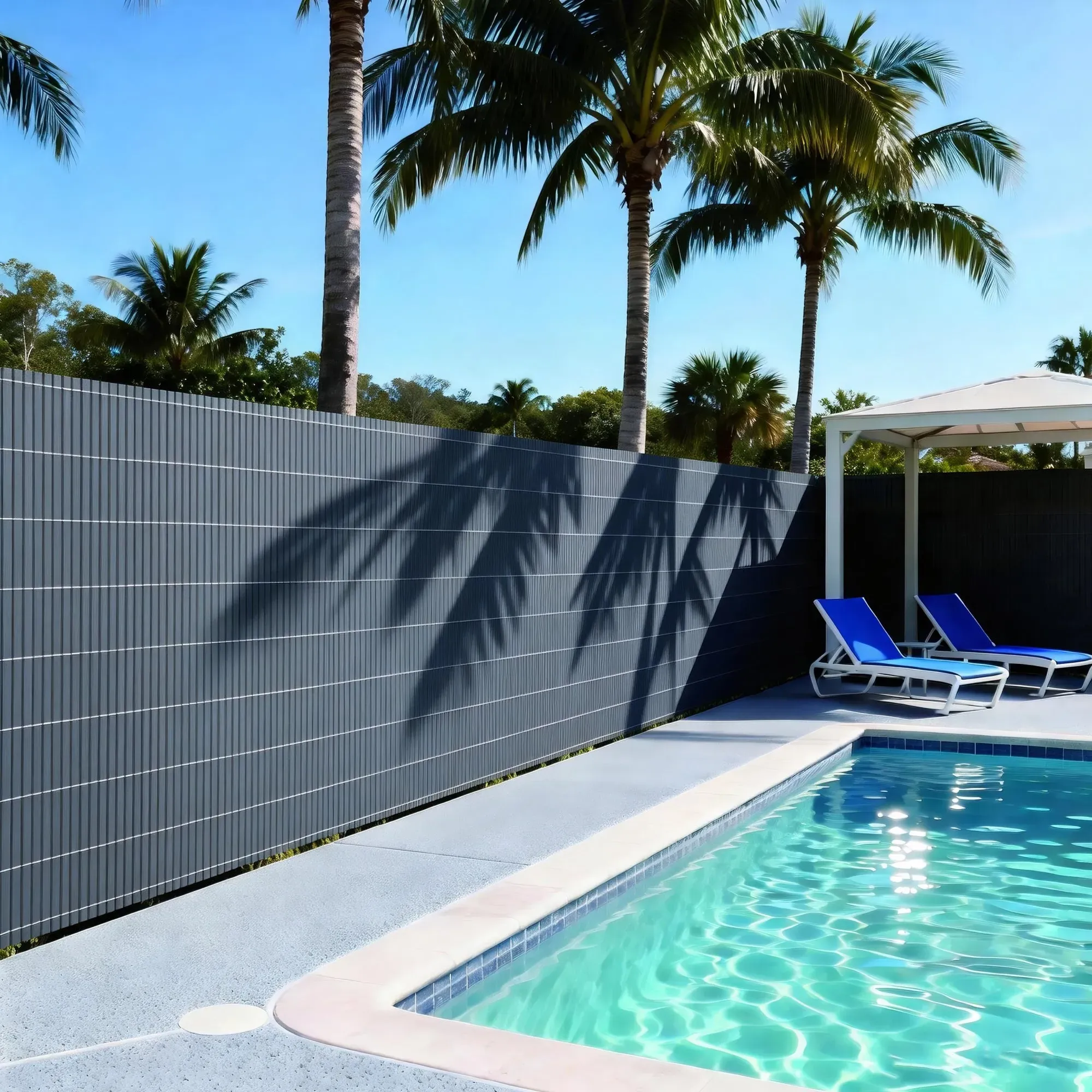PVC Sichtschutzmatte Cefalu 150x400 cm 19mm Anthrazit [casa.pro]