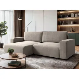 lookway Ecksofa OPERA L-Form mit Schlaffunktion und Bettkasten Beige