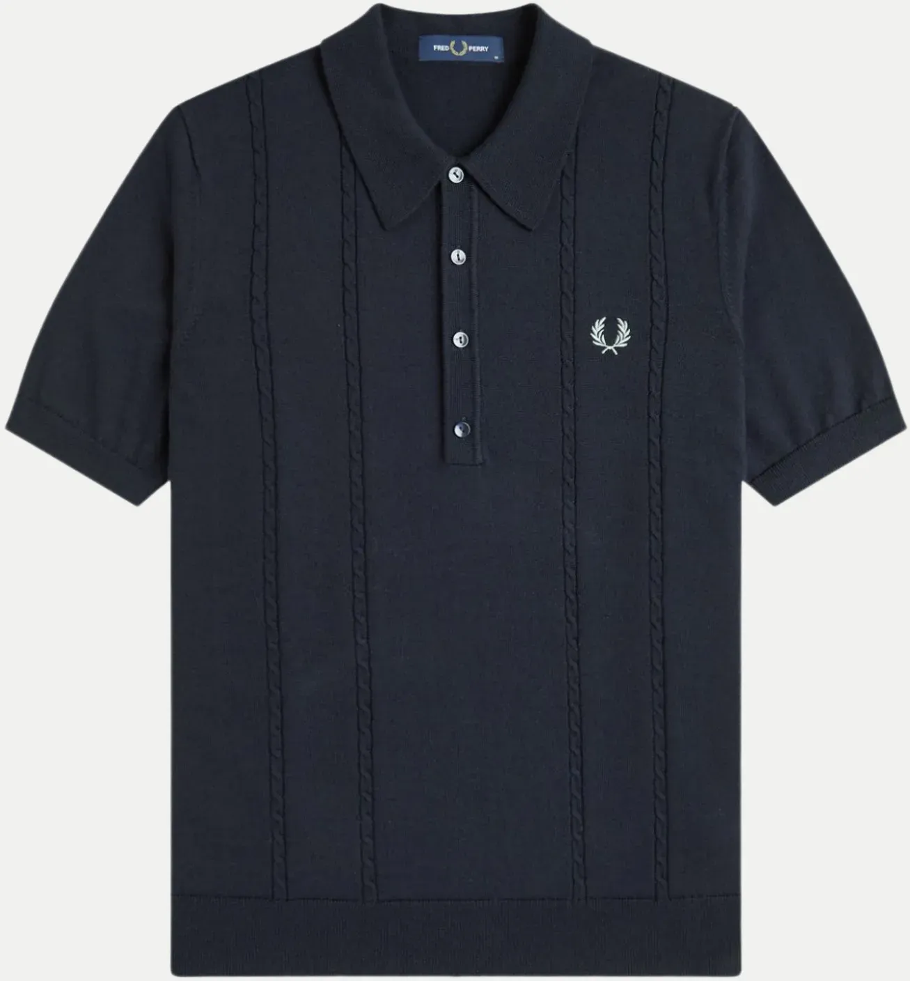 Strickpolo mit Zopfmuster Schwarz XXL
