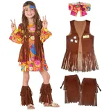 Morph Hippie Kostüm Mädchen, Hippie Kostüm Kinder Mädchen, Karneval Kostüm Hippie Kinder, Kinder Hippie Kostüm, Karneval Kostüm Mädchen, Kostüm Rockstar Mädchen, 70er Jahre Kostüm Kinder M