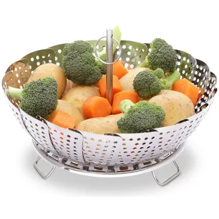 Gravidus Gemüsesieder Dampfgareinsatz Topf Dämpfkorb für Gemüse 14-24 cm aus Edelstahl