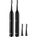 Newgen Medicals Schallzahnbürste 2er-Set Reise-USB-Akku 25.000 Hz, 5 Modi + Tasche