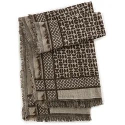 Codello Schal mit gewebtem Bauhaus-Muster braun 