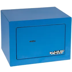 HMF 49216-05 Tresor mit Schlüssel, Möbeltresor klein, 23 x 17 x 17 cm, Blau