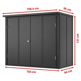 primeyard Geräteschrank 1,56 x 0,84 m Anthrazit