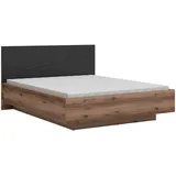 MID.YOU Bett Forn ca. 160x200 cm Schwarz/Eiche