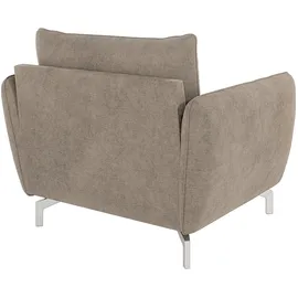 s-style möbel Sessel Benita Mikrofaser 75 x 85 x 90 cm Beige mit Wellenfederung