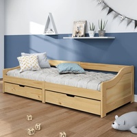 GuyAna Tagesbett mit 2 Schubladen iRun 90x200 cm Holzbett Einzelbett Massivholz Kiefer Bett Mit Stauraum Bett Jugendzimmer