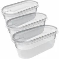 plast team Gefrierdosen-Set Helsinki 0,8 Liter 3er Set transparent - Transparent