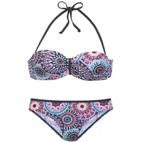 LASCANA Bügel-Bandeau-Bikini Damen lila bedruckt Gr.32 Cup A