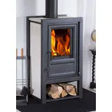 Kaminofen Globe-fire Luna II L raumluftunabh Guss Naturstein creme 6kW